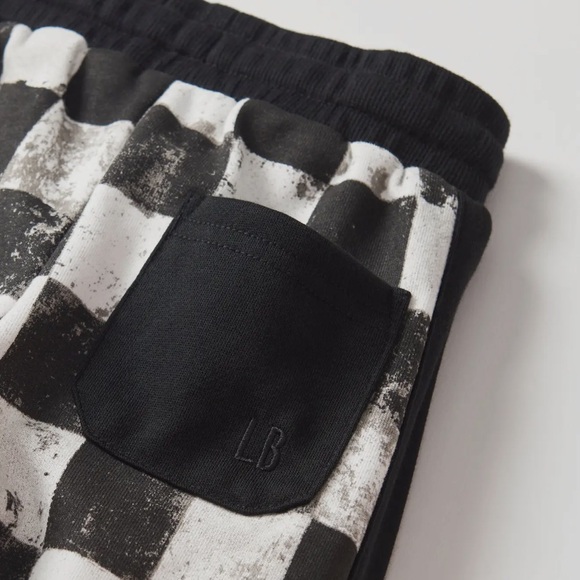 Little Bipsy Kids Checkered Black and White Joggers - Picture 4 of 6